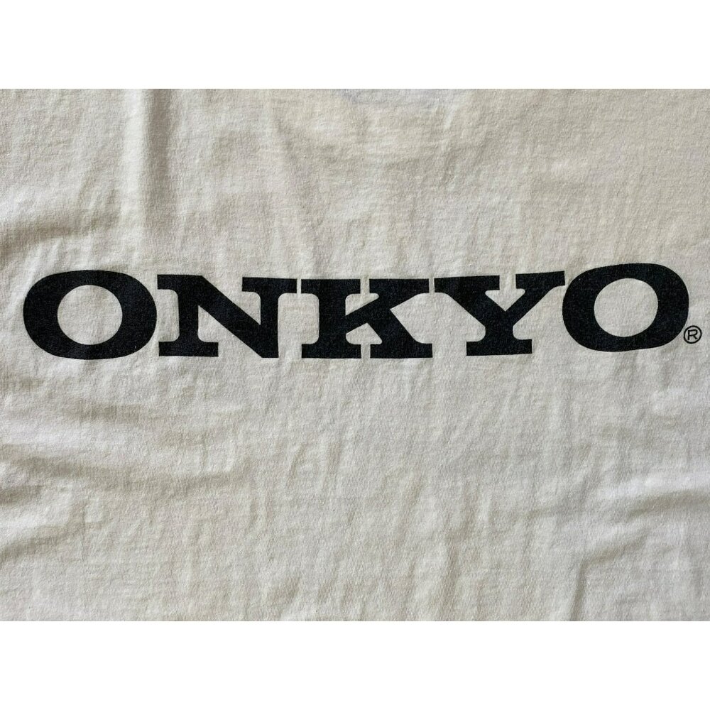 Vintage JERZEES Gibson Guitar ONKYO Stereo T shirt Mens M L 1990s Y2K RARE! - Picture 8 of 9